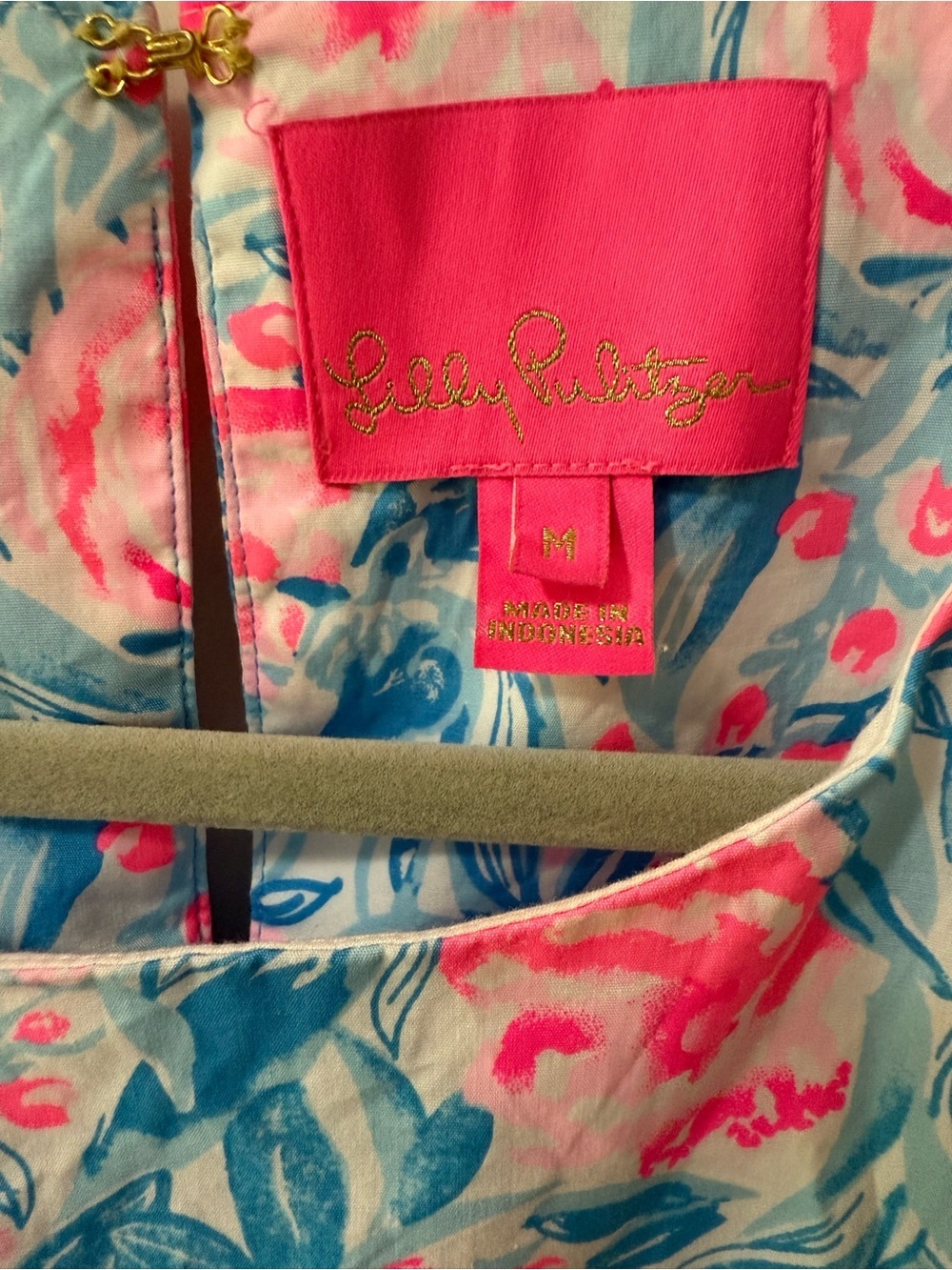 Lilly Pulitzer Trina Dress Bondi Blue My Little Peony Floral Tiered Shift M - Picture 4 of 8